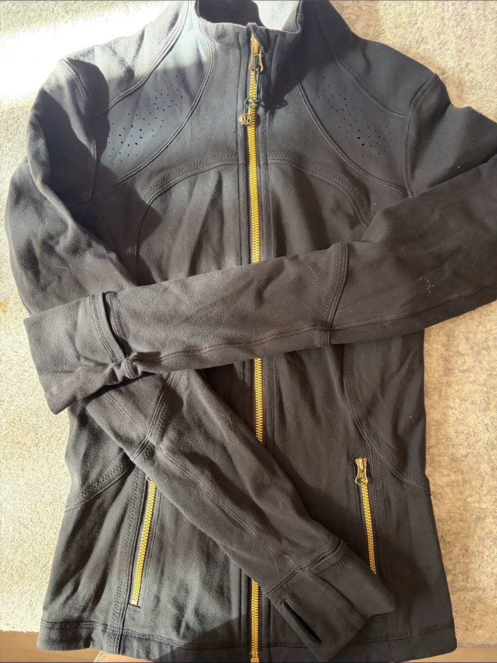lululemon athletica Black Utility Jacket with Gold Zippers